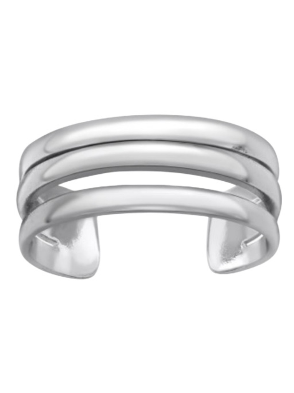 Platinum Triple Band Adjustable Toe Ring